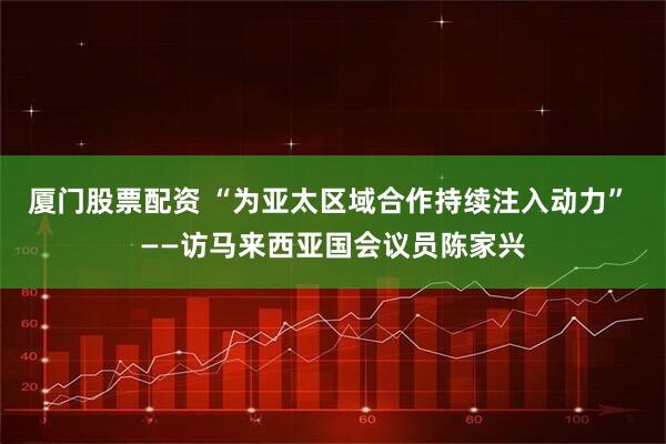 厦门股票配资 “为亚太区域合作持续注入动力” ——访马来西亚国会议员陈家兴