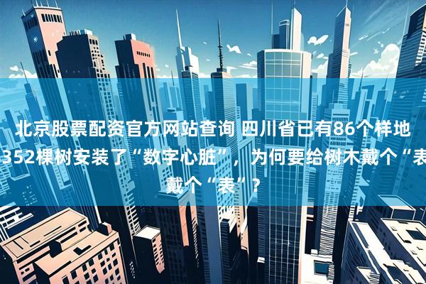 北京股票配资官方网站查询 四川省已有86个样地、4352棵树安装了“数字心脏”，为何要给树木戴个“表”？