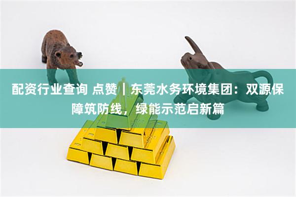 配资行业查询 点赞｜东莞水务环境集团：双源保障筑防线，绿能示范启新篇