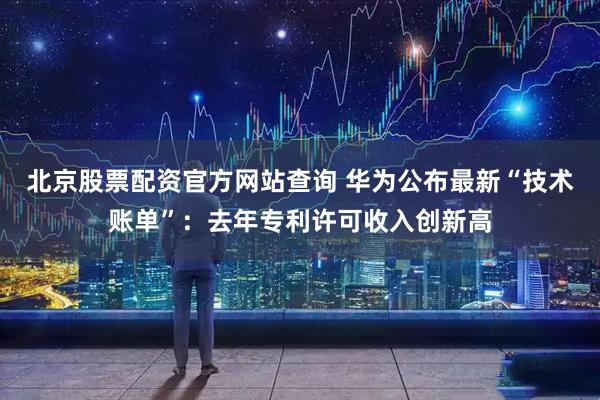 北京股票配资官方网站查询 华为公布最新“技术账单”：去年专利许可收入创新高