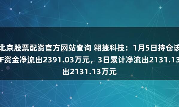 北京股票配资官方网站查询 翱捷科技：1月5日持仓该股ETF资金净流出2391.03万元，3日累计净流出2131.13万元