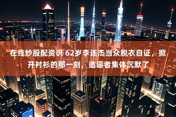 在线炒股配资识 62岁李连杰当众脱衣自证，掀开衬衫的那一刻，造谣者集体沉默了