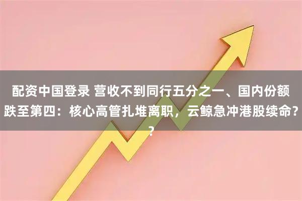 配资中国登录 营收不到同行五分之一、国内份额跌至第四：核心高管扎堆离职，云鲸急冲港股续命？
